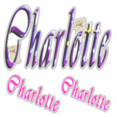 Sticker Charlotte Name Logos, (Devant)