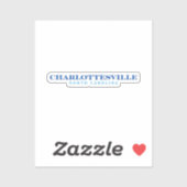 Sticker Charlottesville Caroline du Nord (Feuille)