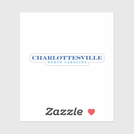 Sticker Charlottesville Caroline du Nord (Feuille)