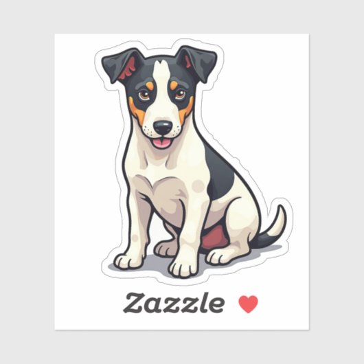 Sticker Charme Cubiste, Adorable Manchester Terrier, Petit (Feuille)