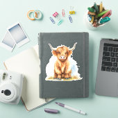 Sticker Charme de campagne confortable Highland Cow (Couverture iPad)