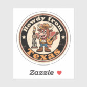 Sticker Charme de l'Ouest ironique_Texas Cowboy Longhorn V (Feuille)