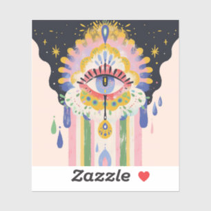 Sticker Charme de protection goutte arc-en-ciel du mauvais