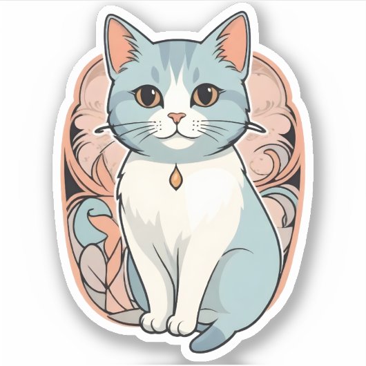 Sticker Charme Félin Serein (Devant)