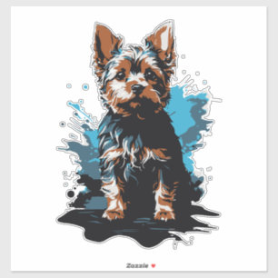 Sticker Charme mettant en valeur le Yorkshire Terrier