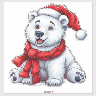 Sticker ❄️ Charme mignon de Noël d'ours polaire d'hiver