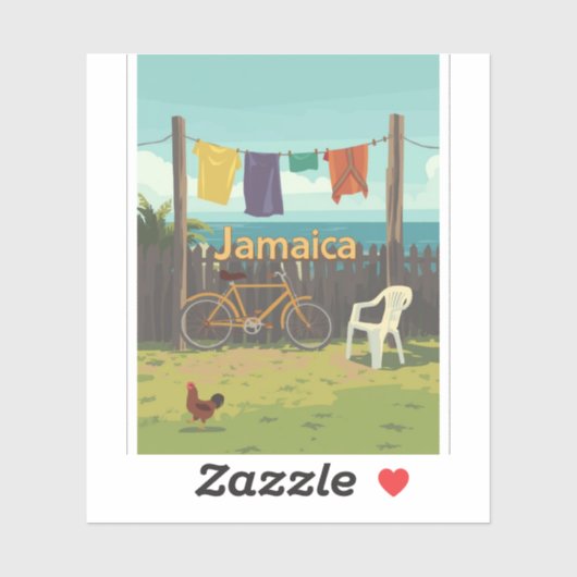 Sticker charme tropical jamaïcain (Feuille)