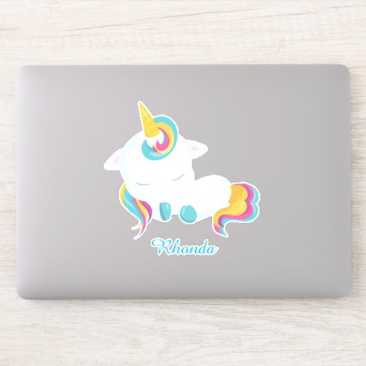 Sticker Charme Unicorne dormant (Ordinateur)