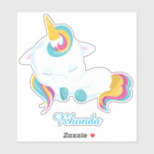 Sticker Charme Unicorne dormant (Feuille)