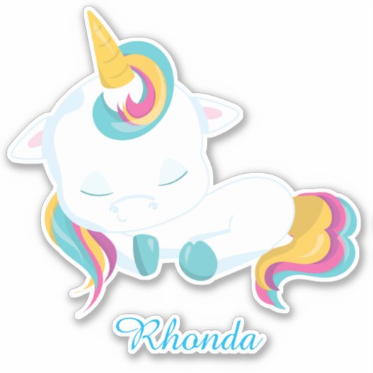 Sticker Charme Unicorne dormant (Devant)
