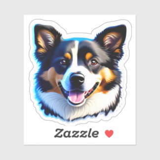 Sticker Charming Bernois Chiot avec manteau Fluffé
