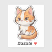Sticker Charming Kawaii Kitten (Feuille)