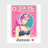 Sticker Charming Retro Style Japon Cosplay Humour (Feuille)