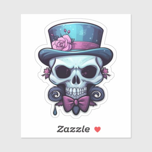 Sticker Charming Skull" (Feuille)