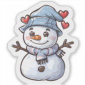 Sticker Charming Snowman With a Warm Spirit (Devant)