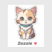 Sticker Charmingly mignon Conception de chat (Feuille)