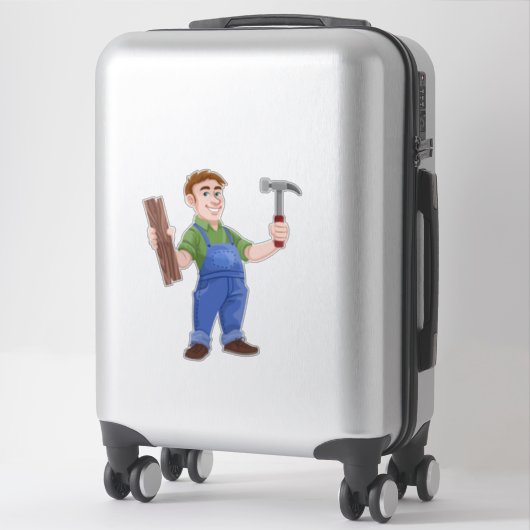 Sticker charpentier-humeur-bois-construction (Sur valise)