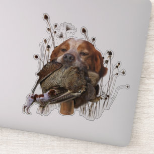 Sticker Chasse à la bécasse avec Bretagne Spaniel