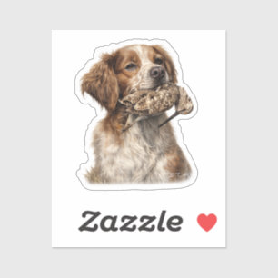 Sticker Chasse au Bécasse avec Épagneul Breton
