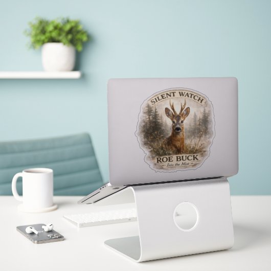 Sticker Chasse au cerf (Ordinateur portable sur le bureau)