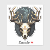 Sticker Chasse au crâne de cerf Gros Antlers (Feuille)