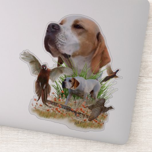 Sticker Chasse au faisan avec pointeurs, Art (Détail)