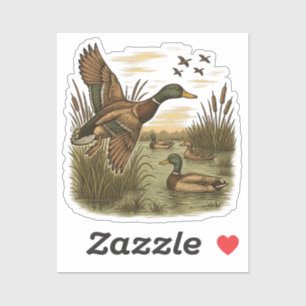 Sticker Chasse-Rétro-Volant-Caner-Mallard