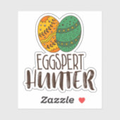 Sticker Chasseur de œufs de Pâques expert drôle humour mig (Feuille)