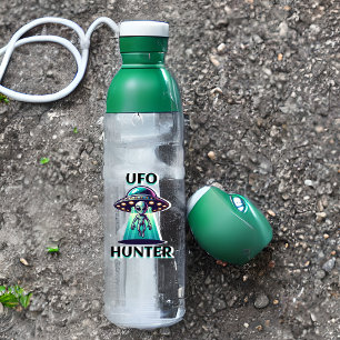 Sticker Chasseur de OVNI Art Ai avec OVNI et Extraterres