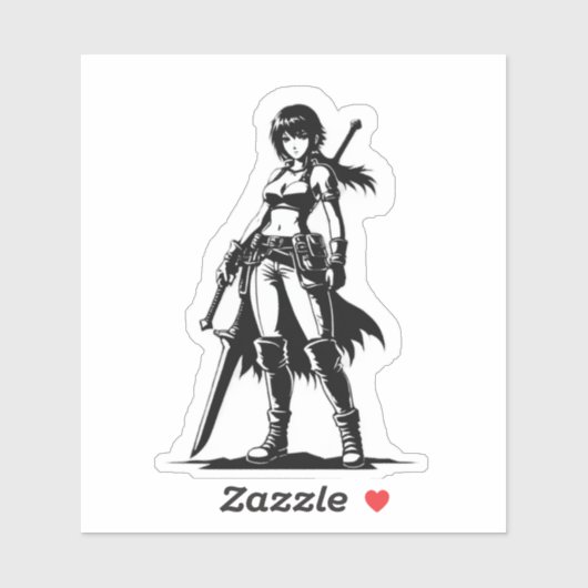 Sticker chasseur mystique fille du Nord5 (Feuille)