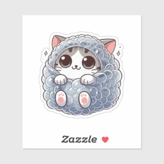 Sticker Chat à bulle drôle (Feuille)