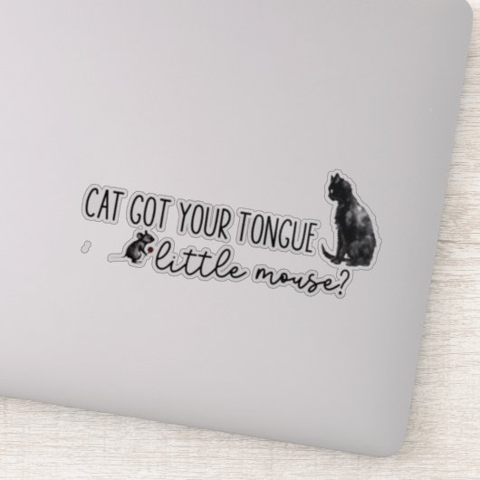 Sticker Chat a eu votre petite souris de langue, hanter l' (Détail)