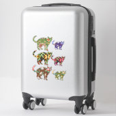 Sticker Chat à fleurs florales Coutouts Art animal (Sur valise)