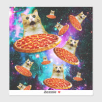 Chat à pizza de l'espace amusant