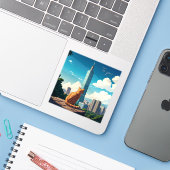 Sticker Chat à Taipei 101 Taïwan (Ordinateur portable avec iPhone)