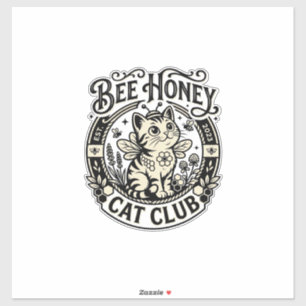Sticker Chat abeille miel drôle Graphique - Club Chat abei