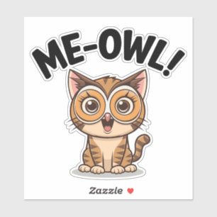 Sticker 🐱 Chat 🦉 adorable dans un Masque de Chouette