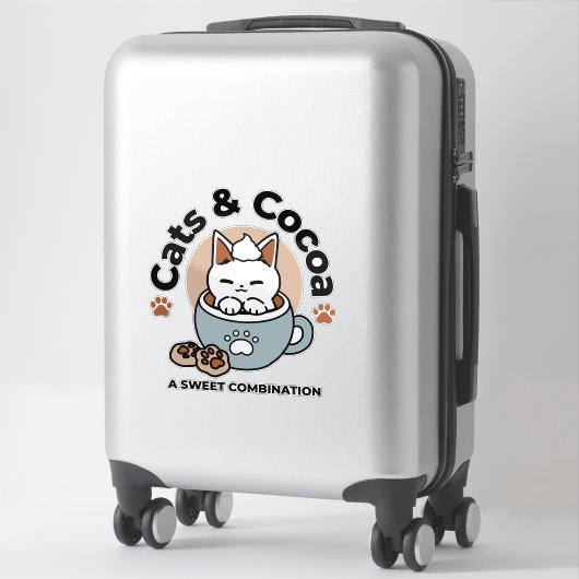 Sticker Chat adorable en Mug Conception de vacances - Chat (Sur valise)