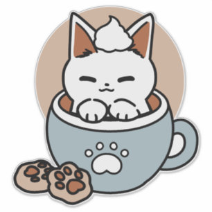 Sticker Chat adorable en Mug Conception de vacances - Chat