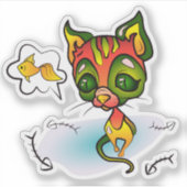 Sticker Chat affamé (Devant)