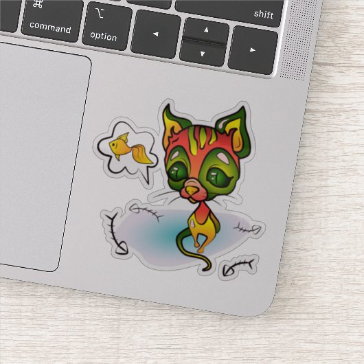 Sticker Chat affamé (Détail)