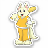 Sticker Chat au baseball avec batte de baseball (Recto)