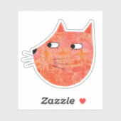 Sticker Chat au gingembre orange (Feuille)
