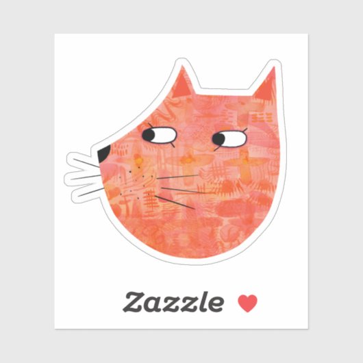 Sticker Chat au gingembre orange (Feuille)