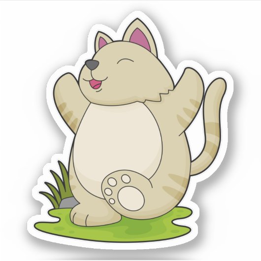 Sticker Chat au Yoga (Devant)