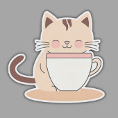 Sticker Chat avec café imperméable