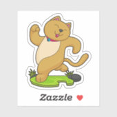 Sticker Chat avec Choker à l'exécution (Feuille)