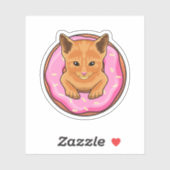 Sticker Chat avec Donut (Feuille)