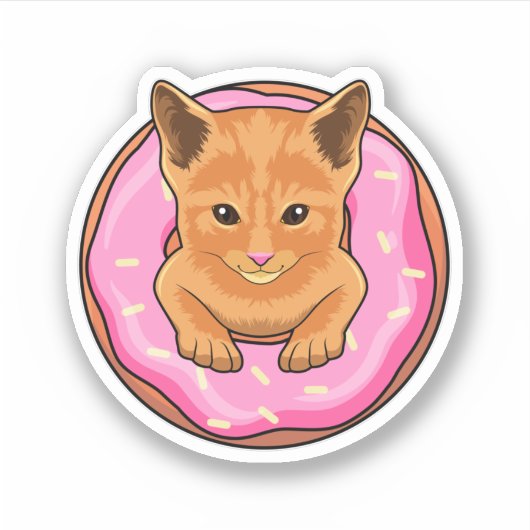 Sticker Chat avec Donut (Devant)