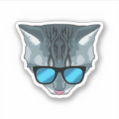 Sticker Chat avec lunettes de soleil (Devant)